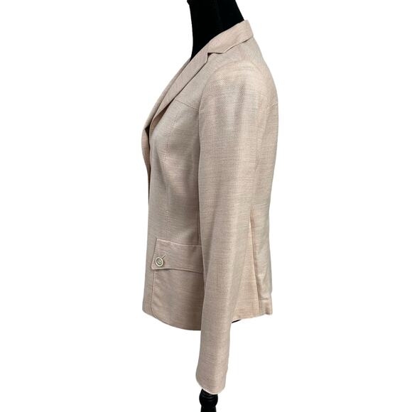 Akris Blush Pink Cashmere Silk Blend Button Up Blazer Jacket 10 - Picture 3 of 4